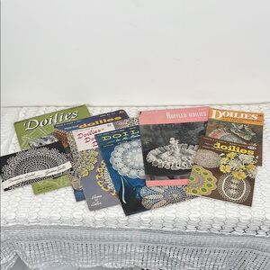 Lot of (8) Doilies Magazines Vintage Instructional Patterns 70s and 80s